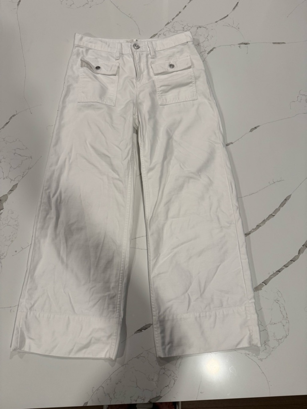 Frame mid-rise White Wide-Leg Painter Pant